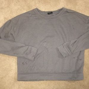 Distressed F21 military green sweater